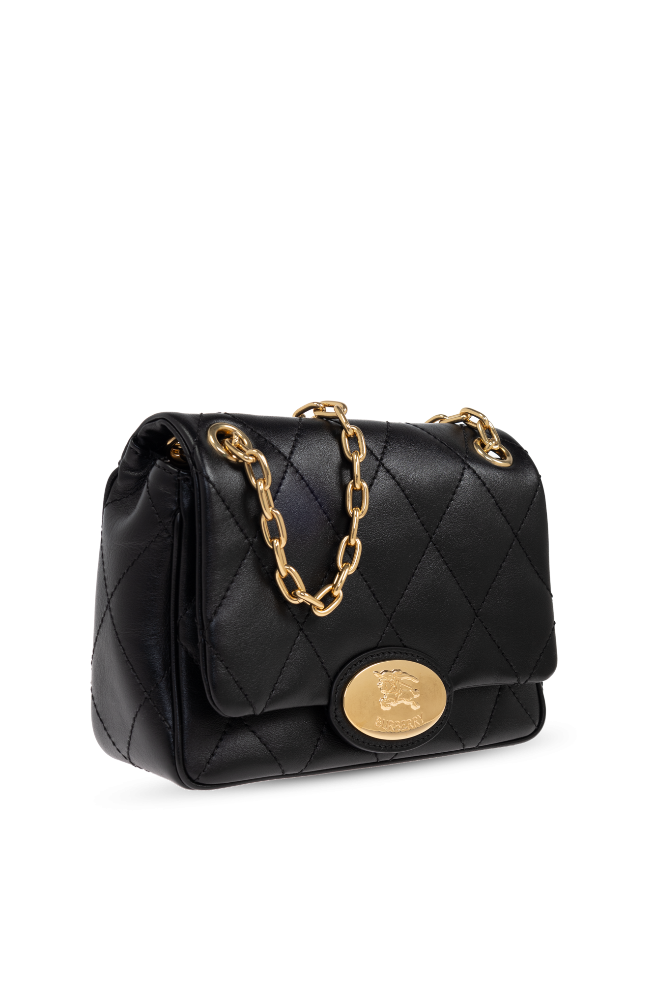 【BURBERRY】BLACK LEATHER SHOULDER BAG Burberry Black Leather Shoulder bag ○ Labellov ○ Buy and